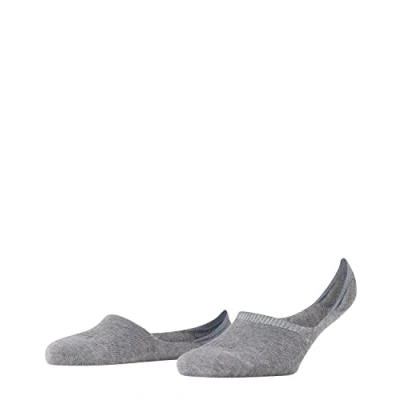 Image of FALKE Women&#039;s Invisible Step High Cut W IN Cotton No Show Plain 1 Pair Liner Socks, Grey (Light Melange 3390) new eco friendly, 4 5