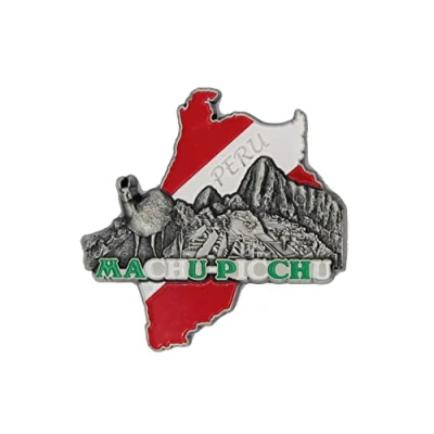 Image of Machu Picchu (Peru) 3D Metal Fridge Magnet for Kitchen Refrigerator Unique Stylish Design Holiday Souvenir Gift