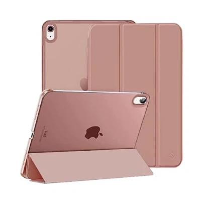 Image of KKTECH iPad 10th Generation Case, Slim Stand Hard Back Shell Cover, Auto Wake/Sleep, Lightweight Durable, for 2022 Model Case 10.9 Inch, (Rose Gold)