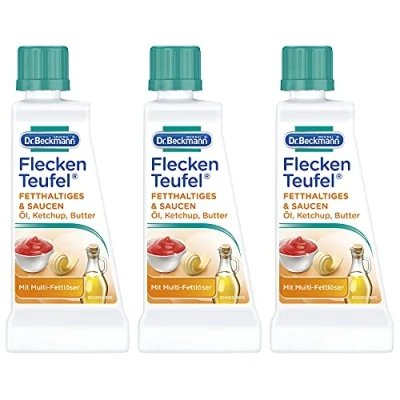 Image of Dr. Beckmann Stain Devil Fat &amp; Sauces Special Remover Against Grease Stains, Chocolate Stains and Much More 3 x 50 ml