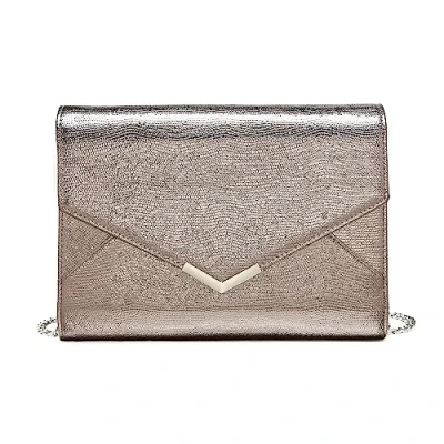 Image of Miss Lulu Women&#039;s Evening Clutch Bag, Shining Elegant Handbag for Weddings Party Date, Cool Lizard pattern Design Shoulder Crossbody Medium Size (Grey)