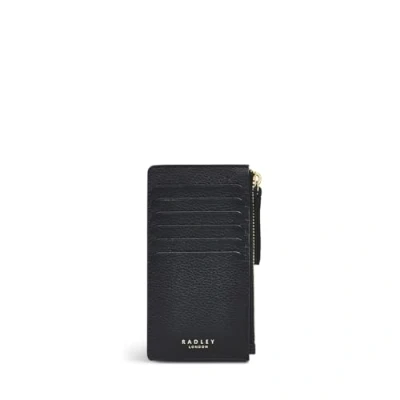 Image of Radley London Newhaven Road Medium Ziptop Coin Purse for Women, Made from Black Grained Leather, with 10 Card Slots