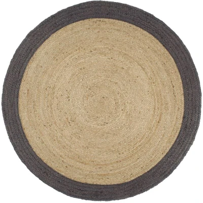 Image of vidaXL Handmade Rug Jute with Dark Grey Border 210 cm