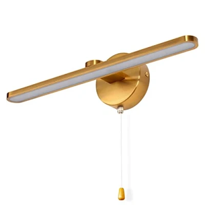 Image of TYhogar LED Mirror Bathroom Light 40cm 12W Brass Modern Picture Lights with Switch, Lamp Waterproof Wall Sconce Reading Lamps Lighting Fixture for Bath Bedroom Living Room