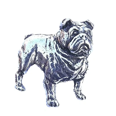 Image of Emblems Gifts Bulldog Pewter Lapel Pin Badge, Birds Animals Nature, Hand Made in The UK With Gift Bag And Button Badge