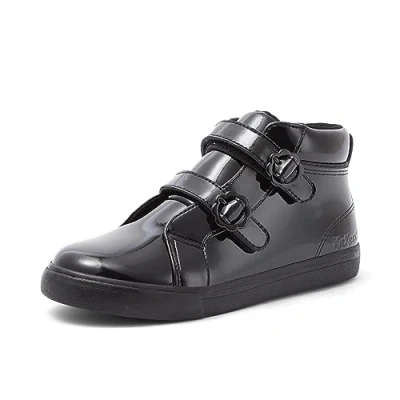 Image of Kickers Infant Girl&#039;s Tovni Hi Vel Bloom School Uniform Shoe, Black, 5 UK Child