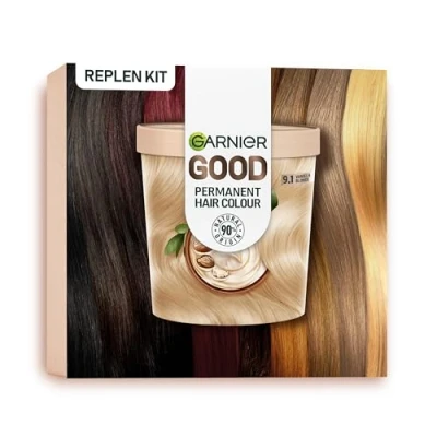 Image of Garnier Good Permanent Hair Dye Replen Kit, 9.1 Vanilla Blonde, Up To 100% Grey Coverage, 8 Weeks Long Lasting Colour, No Drip Application