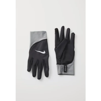 Image of Nike Performance Pacer Midweight Unisex Gloves, Size: Medium, Black/smoke grey/silver