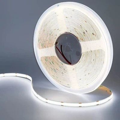 Image of GOMING DC 24V 32.8ft(10M) COB LED Strip Light Cool White 6000K CRI 93+ 6800lm Uniform Glow 384LEDs/M Not Waterproof IP20 Flexible Tape Lights for DIY Cabinet Bedroom Home Decor(No Power Supply)
