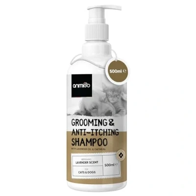 Image of Sensitive Cat &amp; Dog Shampoo for Itchy Skin With Natural Lavender Oil 500ml Grooming To prevent Detangling, Bad Odour, Dandruff Dry pH Balanced Premium