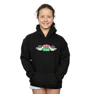 Image of Friends Girls Central Perk Hoodie Black 9 11 Years