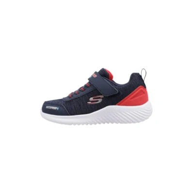 Image of Skechers Boys Bounder Dripper Drop Sneaker, Navy Red, 11.5 UK Child