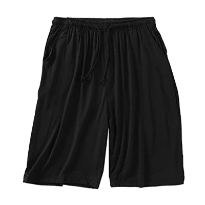 Image of Men&#039;s Lounge Wear Shorts Nightwear Super Soft Comfy Cotton Pyjama Bottoms Black