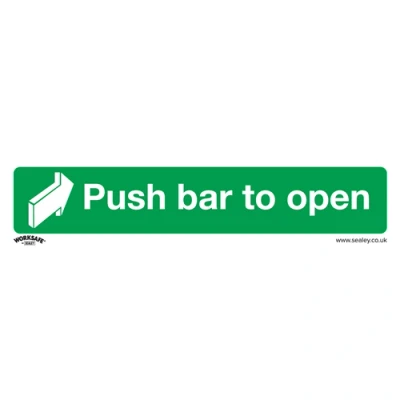 Image of Worksafe Safe Conditions Safety Sign Push Bar To Open Self Adhesive Vinyl