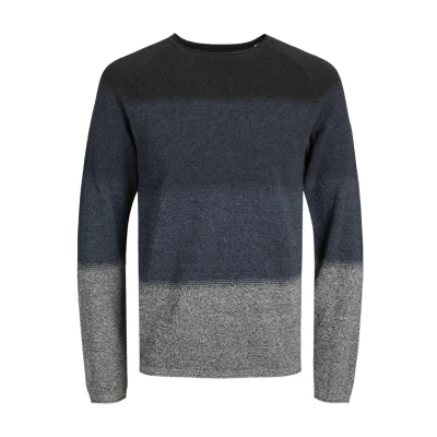 Image of Jack &amp; Jones Jjehill CREW NECK NOOS Jumper Navy blazer gradient, Men&#039;s, Size: Small, gradient