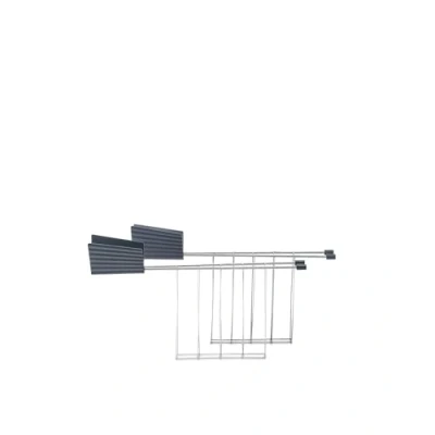 Image of Alessi MDL08RA G Set of Two Toaster Racks, Plastic, Grey
