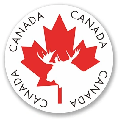 Image of 2 x Canada Vinyl Sticker Bike Laptop Travel Luggage Leaf Moose Gift Flag #4338 (10cm 10cm)
