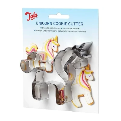 Image of Tala Unicorn Cookie Cutter, Detailed Biscuit Cutter for Baking, Perfect Fondant and Dough, Stainless Steel Mirror Polished Metal