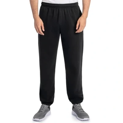 Image of Fruit of the Loom Men&#039;s Eversoft Fleece Sweatpants Track Pants, Elastic Bottom, Black, S