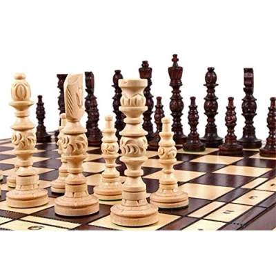 Image of Master of Chess GALANT Exclusive Hand Carved Wooden Set 58 x 58cm Crafted Extra Large Board and Sculpted Pieces