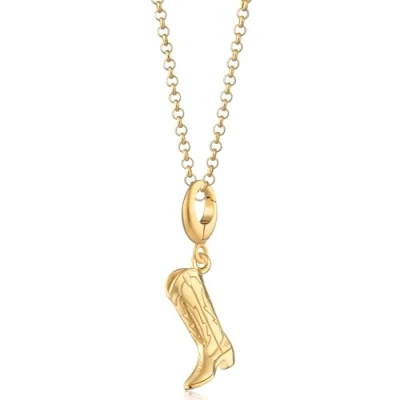 Image of Lily Charmed 18ct Gold Plated Cowboy Boot Necklace with 18&quot; Chain