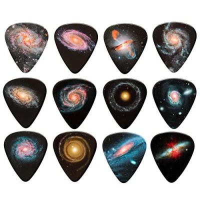 Image of Galaxy Outer Space Double Sided Guitar Picks Set of 12 Harmony Premium Plectrums