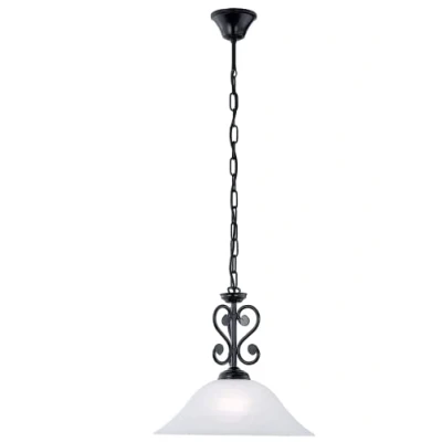 Image of EGLO Pendant Light, Alloy Steel Glass, E27, Black
