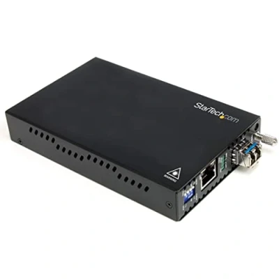 Image of StarTech.com Multimode (MM) LC Fiber Media Converter for 1Gbe Network 550m Range Gigabit Ethernet 850nm with SFP Transceiver (ET91000LC2)