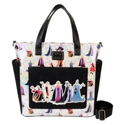 Image of Loungefly Disney Villains AOP Convertible Backpack &amp; Tote Bag