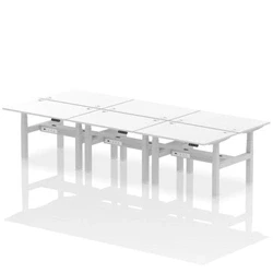 Image of Air B2B 1200x800mm Height Adjustable 6P Bench Desk CP White/Silver