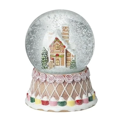 Image of Heaven Sends Tabletop Cupcake Gingerbread House Snowglobe 10.8x10.8x14 Centimetre
