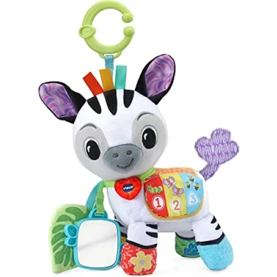 Image of VTech Baby On the Go Soft Zebra, Sensory Toy with Colours, Lights, Music &amp; Sounds, for Boys Girls from 3, 6, 12, 24 + months, English Version