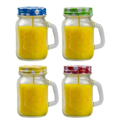 Image of Citronella Candle Glass Mason Jar Set of 4 Indoor/Outdoor Use 0998
