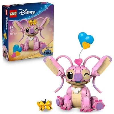 Image of LEGO Disney Angel Lilo &amp; Stitch Building Toy Brick Built Display Figure with 3 Heart Balloons a Butterfly Gift for 9+ Year Old Girls, Boys and Adult TV Show Fans 43257