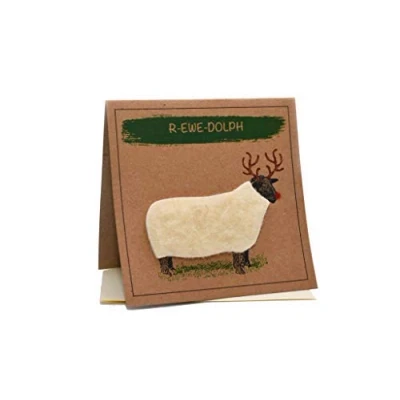 Image of Sheep (R EWE Dolph) Greeting Christmas Card (Blank Inside)