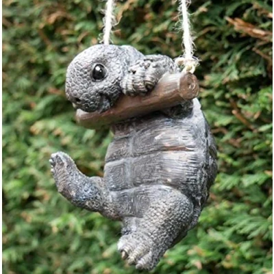 Image of Rope hanging Tortoise tree garden ornament decoration Turtle Terrapin lover gift