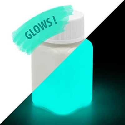 Image of lumentics glow in the dark paint 100ml BlueGreen Professional paint, self luminous night neon UV blacklight color