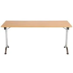 Image of Allegro Folding Table 1600x700 Chrome Frame Beech top OUFT1670CRBE2