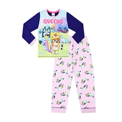 Image of Bluey Girls Queens Long Pyjama Set Pink (3 4 Years)