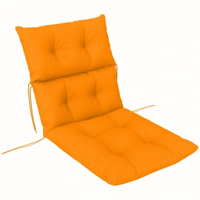 Image of Outsunny Tufted Adirondack Chair Cushion, Thick Garden Seat Cushion Pad with Backrest, Rocking Ties for Outdoor and Indoor Use, Orange