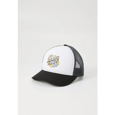 Image of Santa Cruz Flaming DICE DOT Unisex Cap, Size: One Size, White/grey