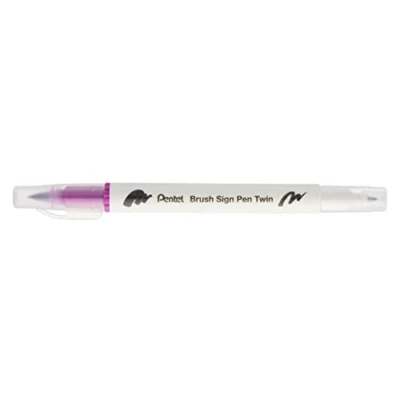 Image of Pentel Brush Sign Pen Twin Tip Magenta Pack of 10