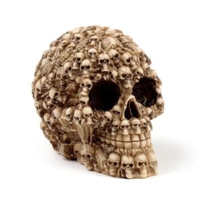 Image of Puckator Skull Made Out Of Skulls Home Decoration Desk Ornament Plastic Gothic Accessories Mini Human Skeleton Head Goth Gifts For Men Themed