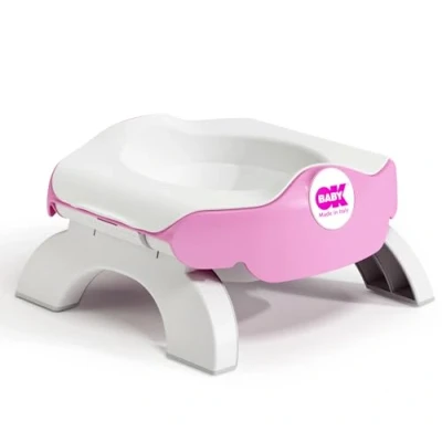 Image of OKBaby Roady 3 in 1 Potty, Travel Potty and Toilet Training Seat, White/Pink