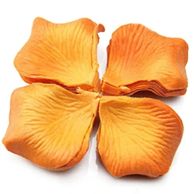 Image of 1000 Pcs Artificial Silk Rose Petals Decoration Wedding Party Table Scatter Confetti Fake Flower Bouquet size 1000Pcs (Orange)
