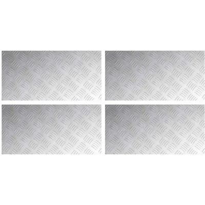 Image of vidaXL Aluminium Checker Plates 4 pcs Anti Slip 60x30 cm