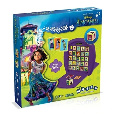 Image of Top Trumps Encanto Match The Crazy Cube game, play with 15 of your favourite characters including Mirabel, Isabela and Antonio, great travel board gift toy for Boys Girls Aged 4