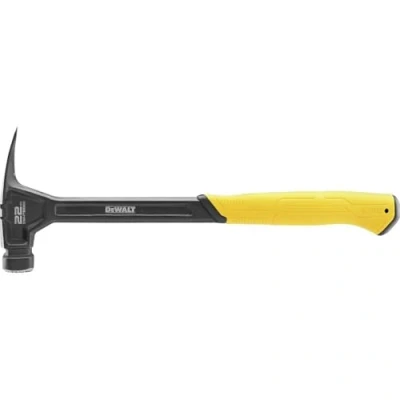 Image of DeWalt Hammer, Claw, 624 g, Alloy Steel Head, Wood Handle, 0.95 kg, Black, Yellow