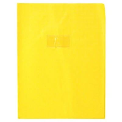 Image of Clairefontaine Ref 72414C Calligraphe PVC Exercise Book Protector Cover A4+ (240 x 320mm) in Size, Label Holder for Easy Identification, Diamond Effect Yellow Colour