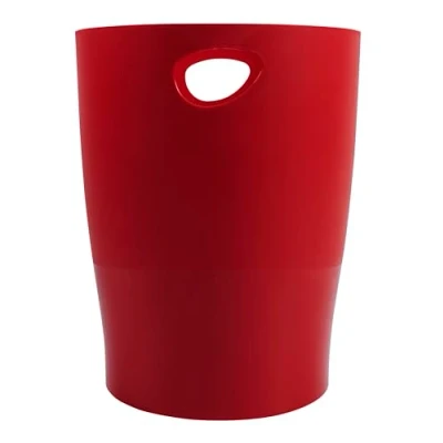 Image of Exacompta Ref 45324D Ecobin Waste Paper Bin 263 x 335mm in Size, Large Capacity of 15 Litres, Easy Clean Interior Translucent Red